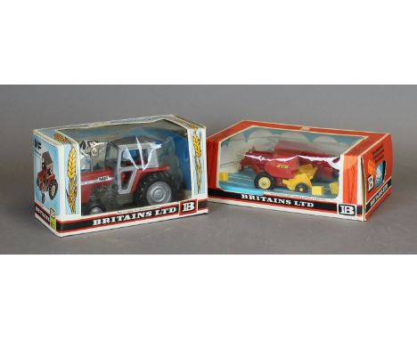 A Britains Massey Ferguson tractor No. 9522 and a Britains Hay Baler No. 9556 (both boxed)