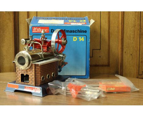 A Wilesco metal steam engine D14 (boxed)