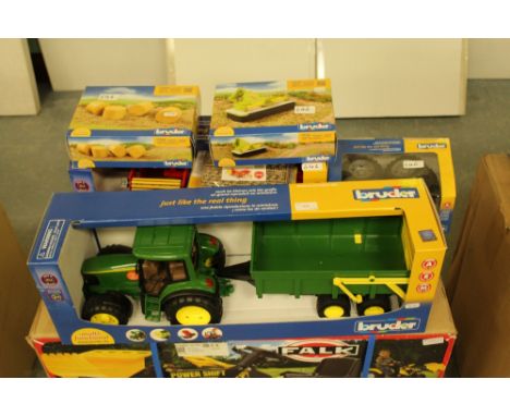 Bruder JD tractor, trailer, potato harvester etc