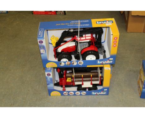 Bruder Steyr logging tractor and trailer etc