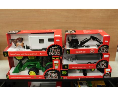 Britains JD tractor, trailer, backhoe etc
