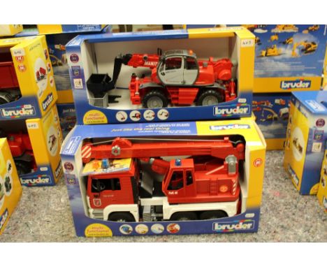 Bruder Fire engine, Scania tiper truck and Manitou