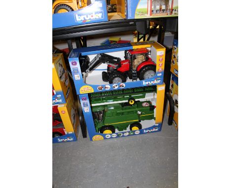 Bruder JD combine harvester, case tractor etc