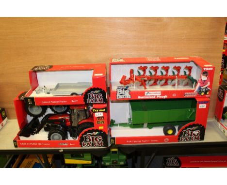 Britains Case tractor, trailer, plough etc