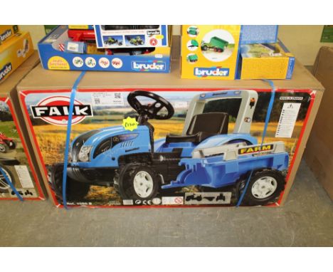 Falk ride on pedal tractor and trailer 