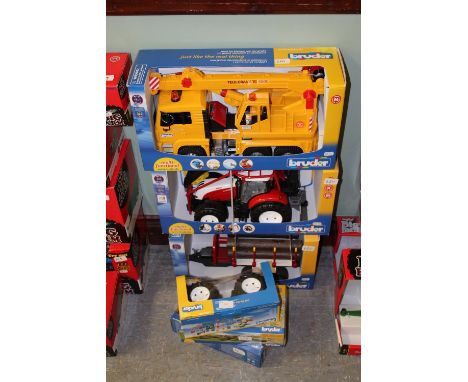 Bruder MAN crane, Steyr tractor, logging trailer etc