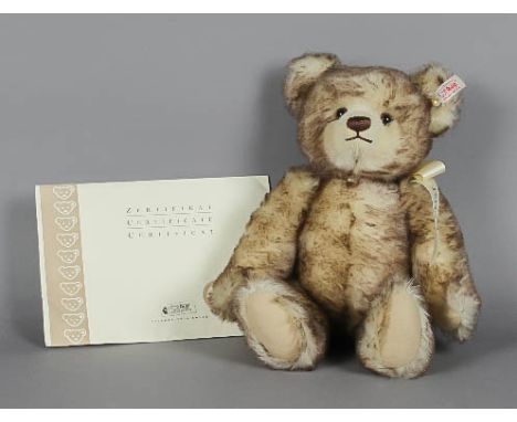 A Steiff mohair bear - 'The Bear of the Year 2005', issued by QVC, No. 00231, with certificate and black dust bag Good condit