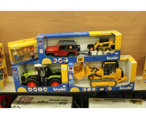 Bruder Class 5000 xerion tractor, CAT dozer etc