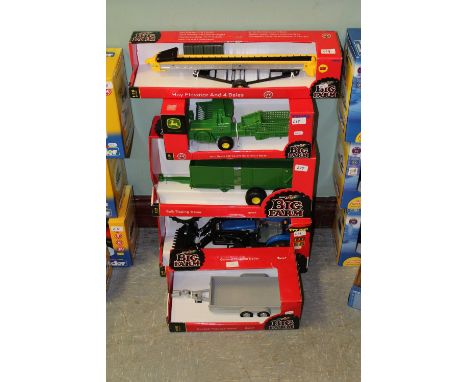 Britains New Holland tractor, tipping trailer, baler, Elevator etc
