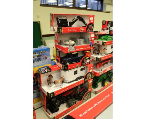 Britains Case tractor, land rover, backhoe etc