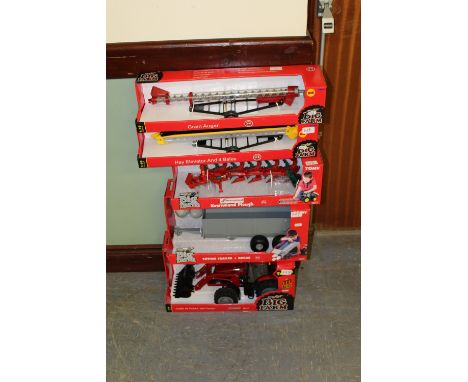 Britains Case tractor, trailer, auger etc