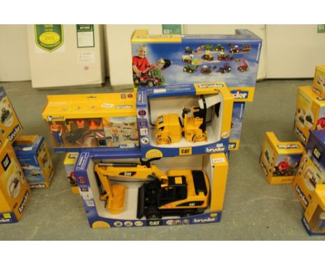 Bruder CAT construction vehicles, MF tractor and land rover
