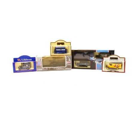 A collection of model cars, vans and trams, to include 'Original Omnibus' trams, Dad's Army Mr Jones's van, Battle of Britain