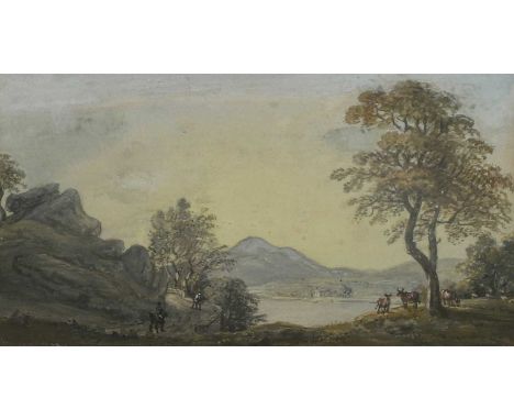 Follower of Paul SandbyView across Lake Windermere to Ferry House, with cattle in the foregroundwatercolour8 x 15cm;Attribute