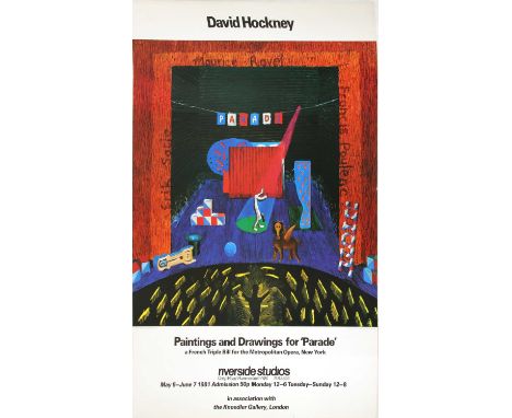 After David Hockney,Two posters, Paintings and Drawings for 'Parade', 1981, Riverside Studios Hammersmith in association with