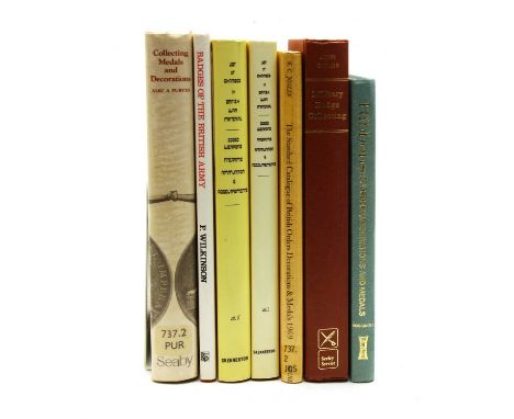 Eighteen various books on collecting military items, of which eleven are on collecting military medals, decorations &amp; bad