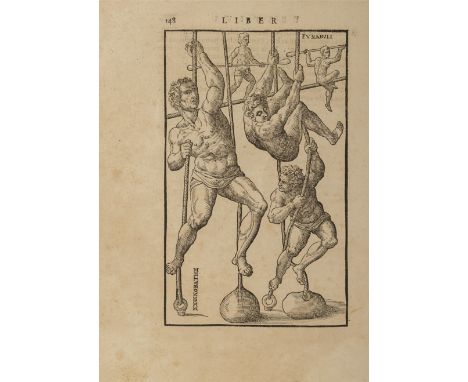  481 Mercuriale, Girolamo. De arte gymnastica libri sex. Venezia, Giunta, 1573. [12], 308 [i.e. 312], [28] pagine. Marca tipo