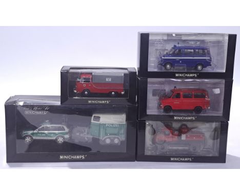 Minichamps a mixed group of 1/43 scale Vehicles. Conditions generally appear Near Mint in generally Good boxes. See photo.