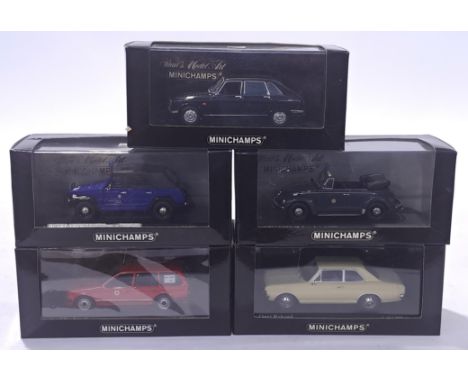 Minichamps a mixed group of 1/43 scale Vehicles. Conditions generally appear Near Mint in generally Good boxes. See photo.