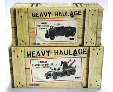 Corgi, a boxed 1:50 scale Heavy Haulage pair. Although unchecked for completeness, conditions generally appear to be Excellen