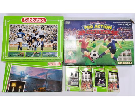 a boxed Subbuteo &amp; Parker Pro Action Football group, to include sets, additional teams and flood lights. Although uncheck