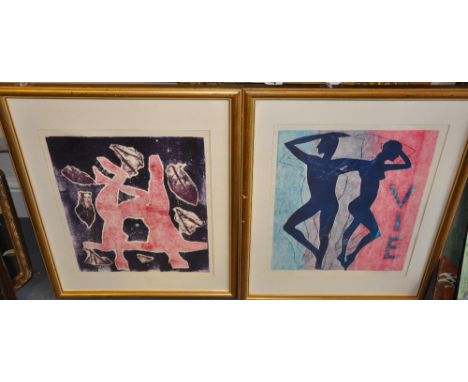 Richard Cross, Vie, lithograph, signed in pencil lower right, 44 x 36cm, together with another by the same hand and five othe