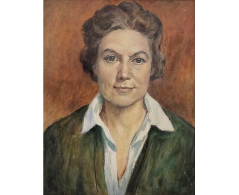 A gilt framed oil on board, female portrait. H.63 W.52cm. 