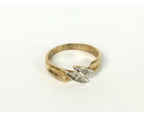 9ct gold diamond ring, size Q, 2.7g. Class A postage