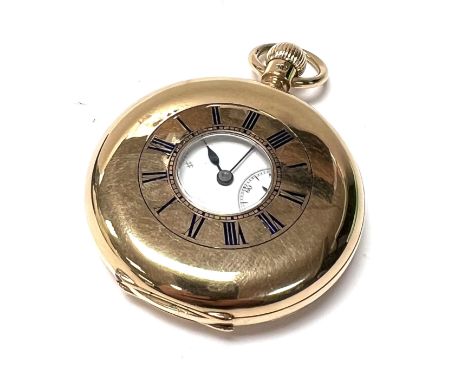 A fine 18ct gold cased half hunter pocket watch by Nicole Nielsen &amp; Co, London. No.2047. No engravings, seen in working o