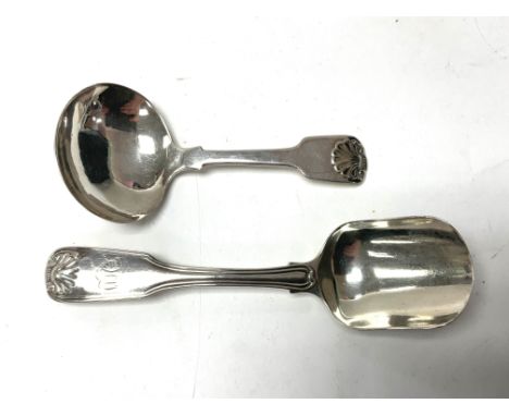 2 hallmarked silver caddy spoons. (A).