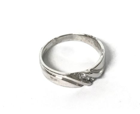 9ct white gold diamond ring, size N, 3.8g Category A postage