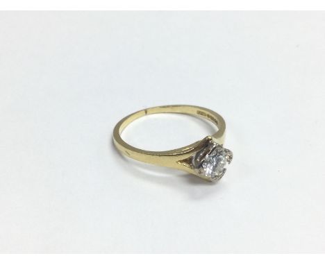 An 18ct gold diamond solitaire ring, approx 1/2ct, approx 2.5g and approx size N. Shipping category A.