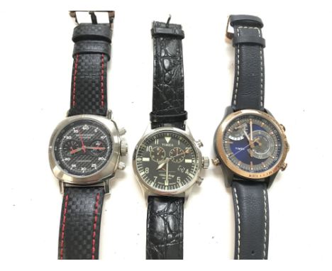 Collection of watches including Timex Waterbury a Meisterart Prowerke both running and a timex.