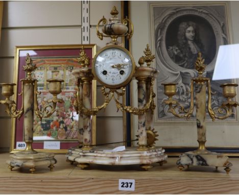 A French clock garniture