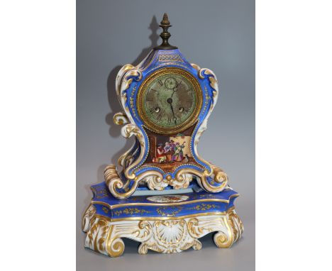 A 19th century Paris porcelain mantel clock