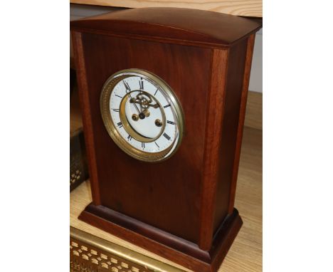 A Victorian oak bracket clock
