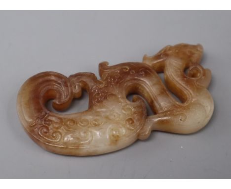 A russet jade dragon carving