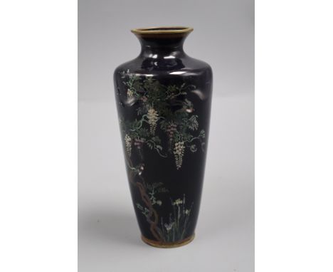 A Japanese silver wire cloisonne enamel vase, Meiji period height 18cm