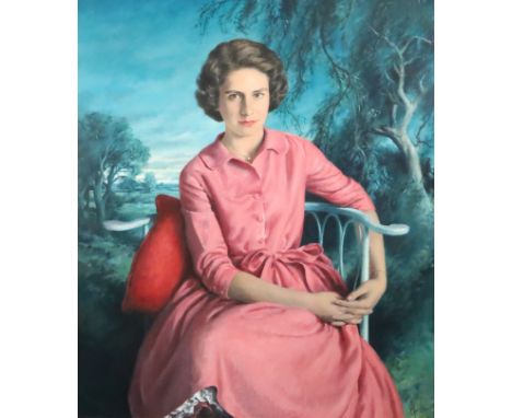 Carlos Luis Sancha (1920-2001)oil on canvasPortrait of a lady seated in a landscapesigned86 x 76cm