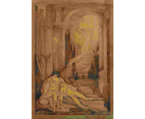 Léonard Sarluis (Dutch, 1874-1949)L'envol de l'âme signé et daté 'Leonard Sarluis 1915' (en bas à droite)plume et encres de c