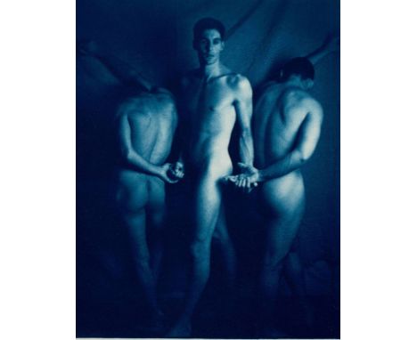 John Dugdale (American, born 1960)Autoportrait avec jeunes hommes, Morton St., N.Y.C., 1993tirage au cyanotype; signé, daté, 