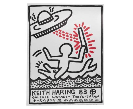 Keith Haring (American, 1958-1990)Galerie Watari, Tokyo, 1983(Gundel, 4 ; Döring et von der Osten, 5)affiche lithographique o