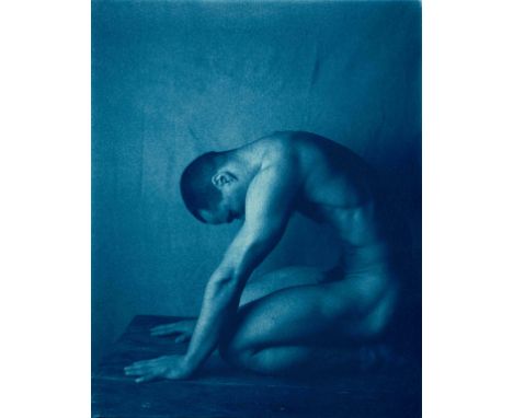 John Dugdale (American, born 1960)João à genoux / João Kneeling, Morton St., N.Y.C., 1997tirage au cyanotype; signé, daté, ti