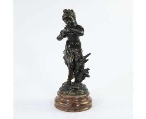 Auguste MOREAU (1834-1917), bronze sculpture Charmeur on marble base, signedAuguste MOREAU (1834-1917), bronzen sculptuur Cha