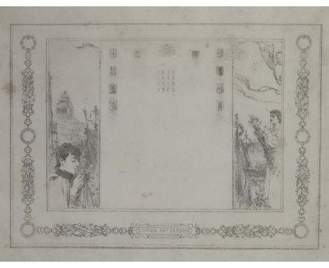 Fernand KHNOPFF (1858-1921), etching 'L'union fait la force' (United we stand), signed in the plateFernand KHNOPFF (1858-1921