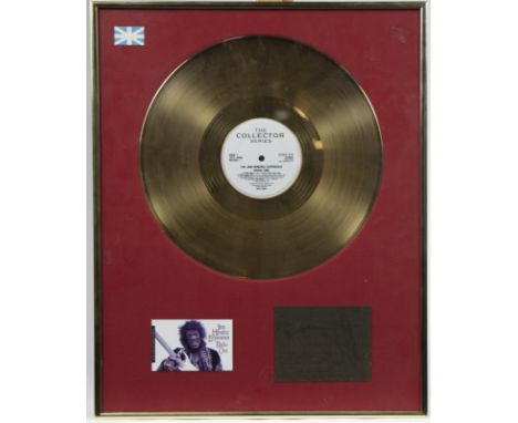 Gold record ‘The collector series’ for The Jimi Hendrix Experience radio One, collector's itemGouden plaat 'The collector ser