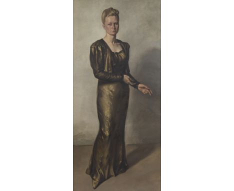 Robert VAN CAUWENBERGHE (1905-1985), oil on canvas Female portrait, with label versoRobert VAN CAUWENBERGHE (1905-1985), olie