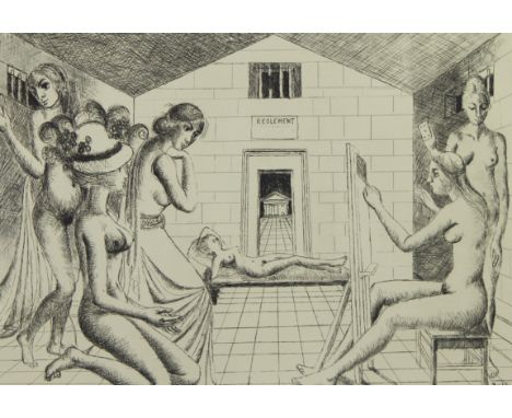 Paul DELVAUX (1897-1994), etching ‘Dans la cellule génératrice’, numbered 28/30, signed and dated ‘73Paul DELVAUX (1897-1994)