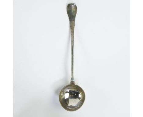 Silver ladle Pieter de Thieu, Bruges 1777 (with additional Belgian hallmark 1832-1869), 248 gramsZilveren pollepel Pieter de 