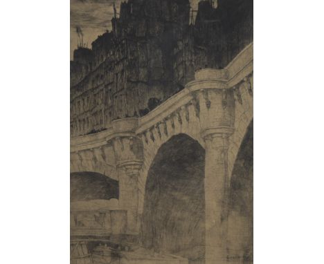 Jules DE BRUYCKER (1870-1945), etching Le Pont neuf Paris, numbered 6/60 and signedJules DE BRUYCKER (1870-1945), ets Le Pont